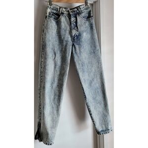Vintage 80s Palmetto's Women's S Jeans Blue Acid Wash Denim Zippered Leg